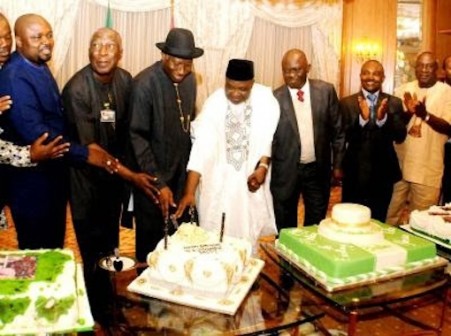 Goodluck Jonathan during his 56th birthday celebration
