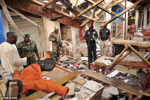 FILE PHOTO: Scene of a twin blast in Kano phone market on November 18, 2015