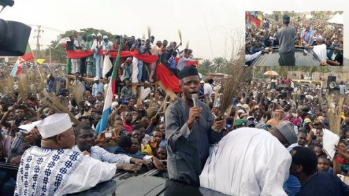 Nigeria's Vice President, Prof Yemi Osinbajo campaigns for Audu Abubakar (L) Photo: APCforChange