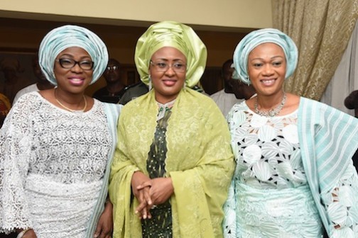 L-R: Wife of Lagos State Governor, Mrs. Bolanle Ambode; Wife of the President, Mrs. Aisha Buhari and  Senator Oluremi Tinubu, during a courtesy visit by Wife of the President to Asiwaju Tinubu, at his Bourdillon Residence in Ikoyi, on Saturday, November 21, 2015