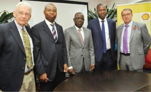 L-R: Managing Director, Shell Nigeria Exploration and Production Company, Bayo Ojulari; General Manager, External Relations, Mr. Igo Weli; and the General Manager, Production Services, Mr. David Martin, at the