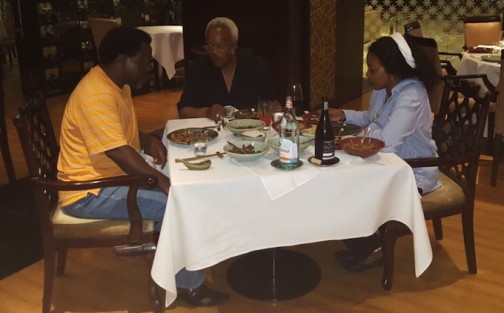 TB Joshua and Edward Lowassa dining at The Kilimanjaro Hotel in Dar es Salaam, Tanzania Photo: Emmanuel Mwita