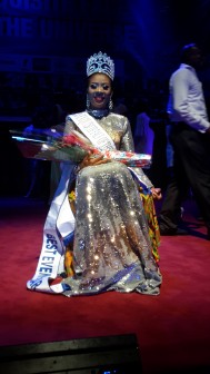 Collete Nwadike from Nigeria after she was crowned the new Exquisite Face of the Universe 2015.