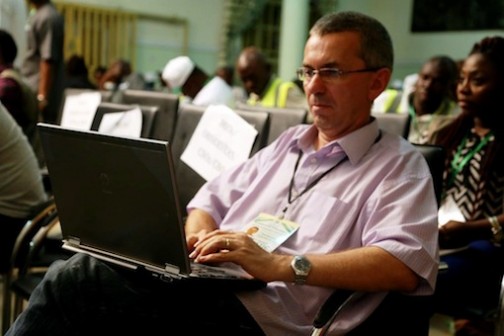 A foreign observer at the centre Photo: Idowu Ogunleye