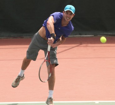 Antel VAN DUIM of The Netherlands, one of the foreign players taking part in the ongoing Governor's Cup Tennis