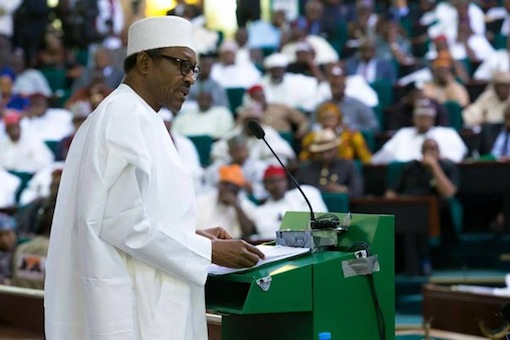 President Muhammadu Buhari presenting the 2016 budget