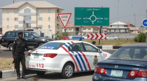Newly commissioned and rebranded Rapid Response Squad (RRS) saloon cars patrolling on the Lekki-Expressway, on Monday, November 30, 2015.