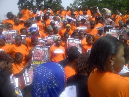 Women protesting over maternal deaths in Lagos at the Lagos State House of Assembly on Monday, 7 Dec. 2015