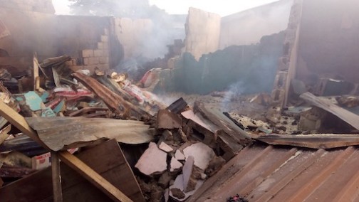 Some shops gutted by fire at Kuto Market, Abeokuta, Ogun State Photo: Abiodun Onafuye/Abeokuta