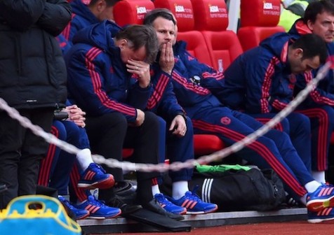 Louis Van Gaal, Ryan Giggs and Manchester United coaching crew