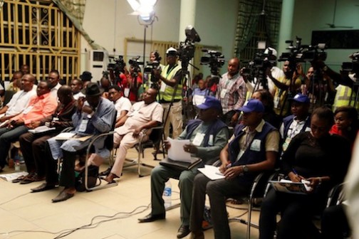 Members of the press and some observers during the Bayelsa polls.  Photo: Idowu Ogunleye