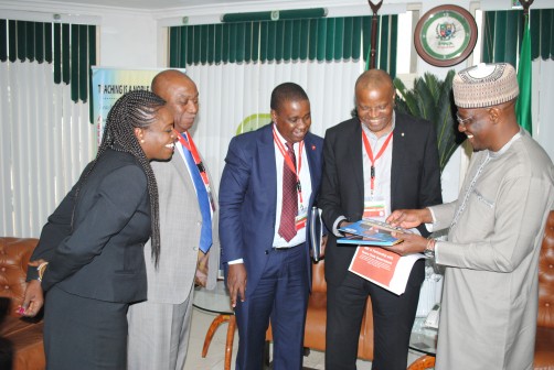L-R:  Acting   Head,   Public   Affairs   and   Communication,   Nigerian   Bottling Company (NBC) Limited, Mrs. Sade Morgan; Director, NBC, Alhaji Ahmed Mantey; Managing Director,  NBC,  Ben  Langqat;   Director,  NBC,  Laolu Akinkugbe   and   Executive   Governor   of Kwara State, Dr Abdulfatah Ahmed during the courtesy visit to the Kwara State Government House by the NBC delegation recently
