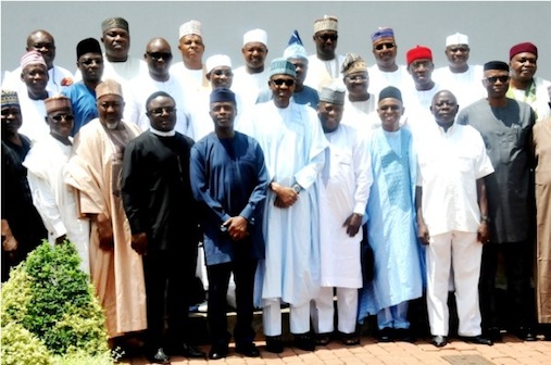 President Muhammadu Buhari, VP Yemi Osinbajo and Nigerian governors