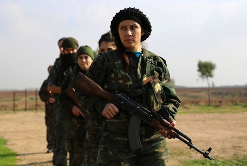 Syrian Christian members of the “Female Protection Forces of the Land Between the Two Rivers” are fighting the Islamic State group (AFP Photo/Delil Souleiman)