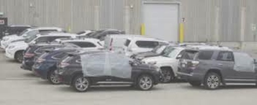 Some of the recovered SUVs from the West African gang