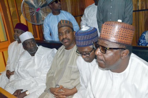 Sambo Dasuki (R) along with Malam Bashir Yuguda, Alhaji Attahiru Bafarawa