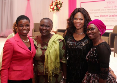 L-R: Yewande Sadiku, Executive Director, Stanbic IBTC Bank; Prof. Remi Sonaiya, first female presidential candidate; Lynda Saint-Nwafor; Chief Technical Officer, MTN Nigeria and Mrs. Amina Oyagbola; founder, WISCAR at the ceremony held in Lagos recently