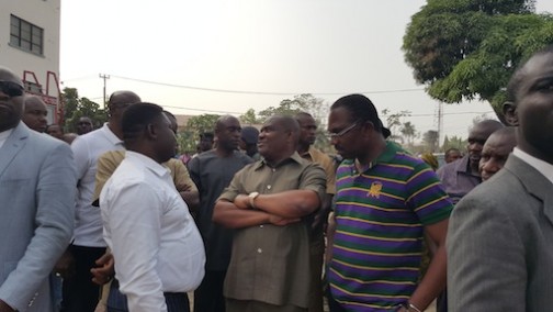 Governor Nyesom Wike of Rivers State on an inspection to the burnt facility