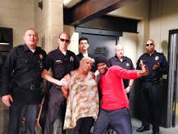  Atuma with Actress Luenell (playing the role of Mylanta) and Actor Brian Hooks (playing the role Jamal) with the other LAPD Officers.