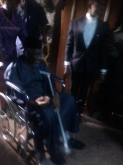 Haliru Bello Mohammed arriving the court premises on wheelchair