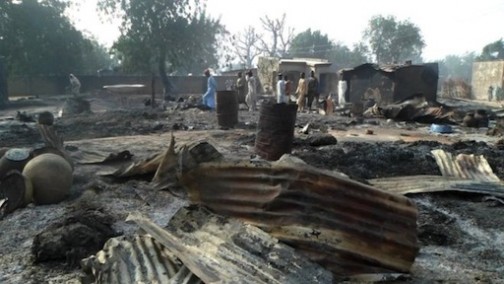 Dalori has been pretty much destroyed by Boko Haram attack Photo: AP