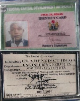 Fake NSA men ID 2 Benedict Ola Idega and Abdulsalami H. Leader Fayose