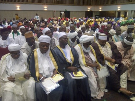 A cross section of clerics at the prayer session