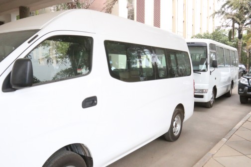 The two buses donated to Ministry of Information staff