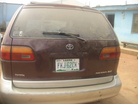 The Toyota Sienna van abandoned by oil thieves