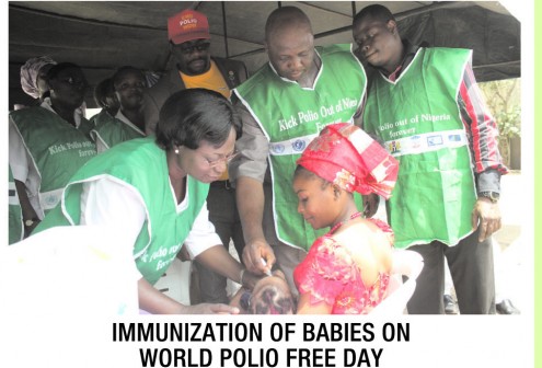 Immunisation of babies on World polio free day