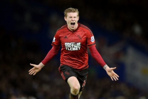 James McClean celebrates after scoring the equaliser