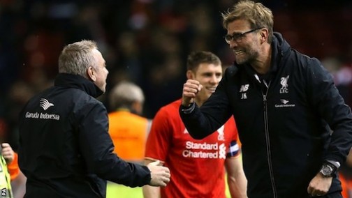 Can't Look: Liverpool's manager, Jurgen Klopp couldn't watch