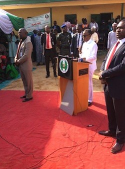 Governor Nasir El Rufai at the launch of the School Feeding Program