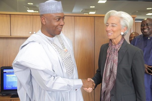 Senate President, Bukola Saraki and IMF boss, Christine Lagarde