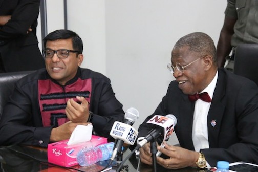 Chief Operating Officer of the Trust Newspapers, publishers of Aminiya, Mr. Abhay Desai and Lai Mohammed, MInister of Information