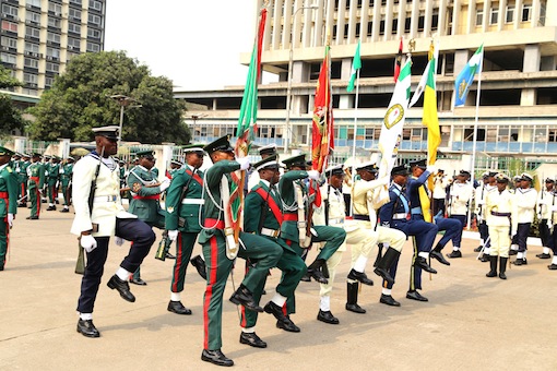 March past by the Military at the Parade Ground of TBS, Lagos