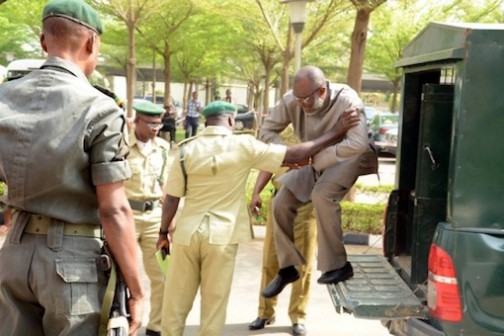 Metuh arriving the court