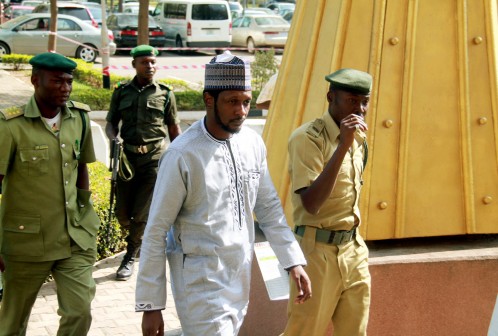 Mohammed Bello Abba arriving the court on Thursday