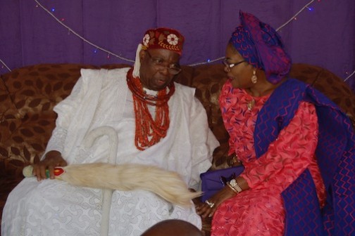 Oba Aromolaran II and the Deputy Governor of Osun State Otunba Titi Laoye-Tomori