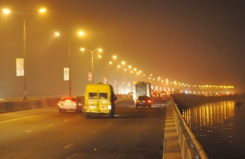 Illuminated Third Mainland Bridge, with Street Lights courtesy of the Light Up Lagos Project, an initiative of Governor Akinwunmi Ambode’s administration, on Thursday, January 28, 2016