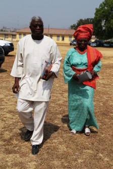 Prof Niyi Osundare and his wife during the farewell rites for Mama Fasimia