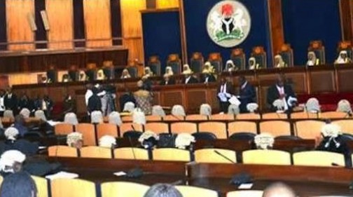 Supreme Court judges during a court session