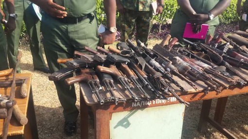 Some of the arms recovered by Nigerian army