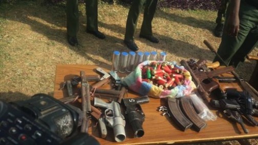 FILE PHOTO: Some of the arms recovered by Nigerian army