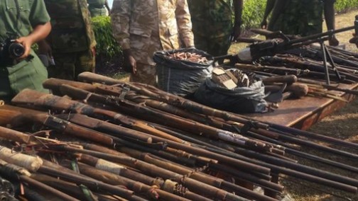 Some of the arms recovered by Nigerian army