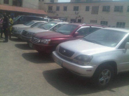 Vehicles recovered from criminals displayed during parade on Friday