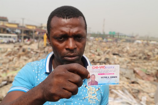 Victor Godwin, one of the affected shop owners. Photo credit Idowu Ogunleye