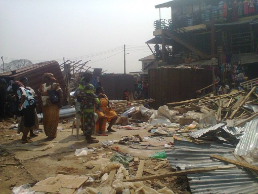 Ogunpa market demolished on Monday, 11 January, 2016
