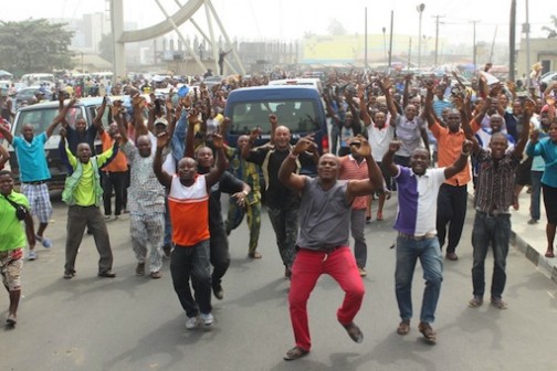 Residents join in the parade to celebrate with Governor Wike