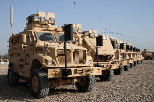 24 mine-resistant vehicles